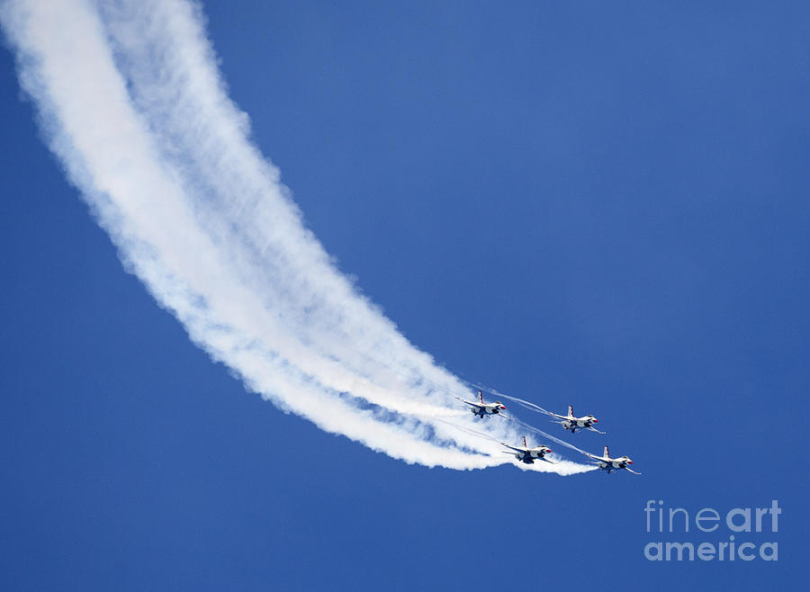 US Air Force Thunderbirds flying preforming precision aerial maneuvers #9 Photograph by Anthony Totah