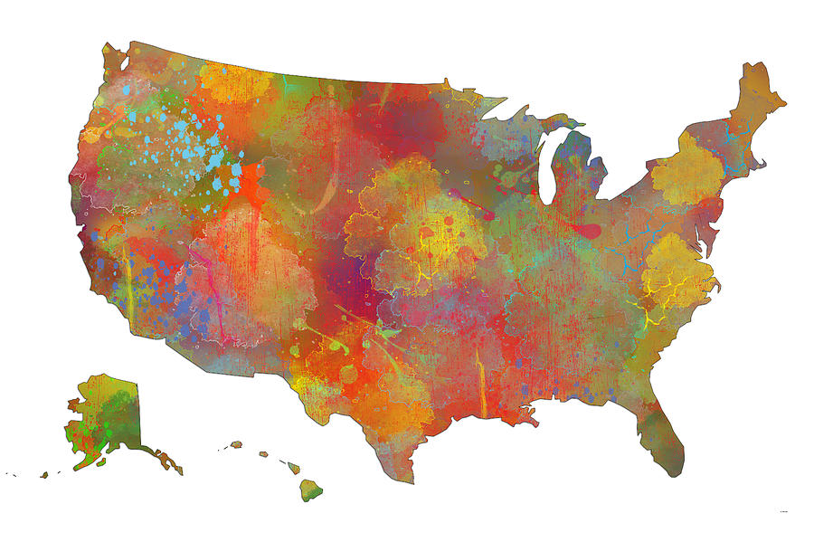 U S A Map Digital Art By Marlene Watson Fine Art America 9 Usa Map Marlene Watson