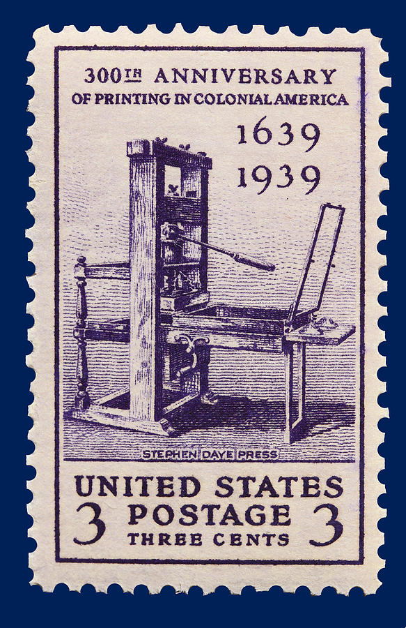 Old Printing Press Postage Stamp Photograph by James Hill