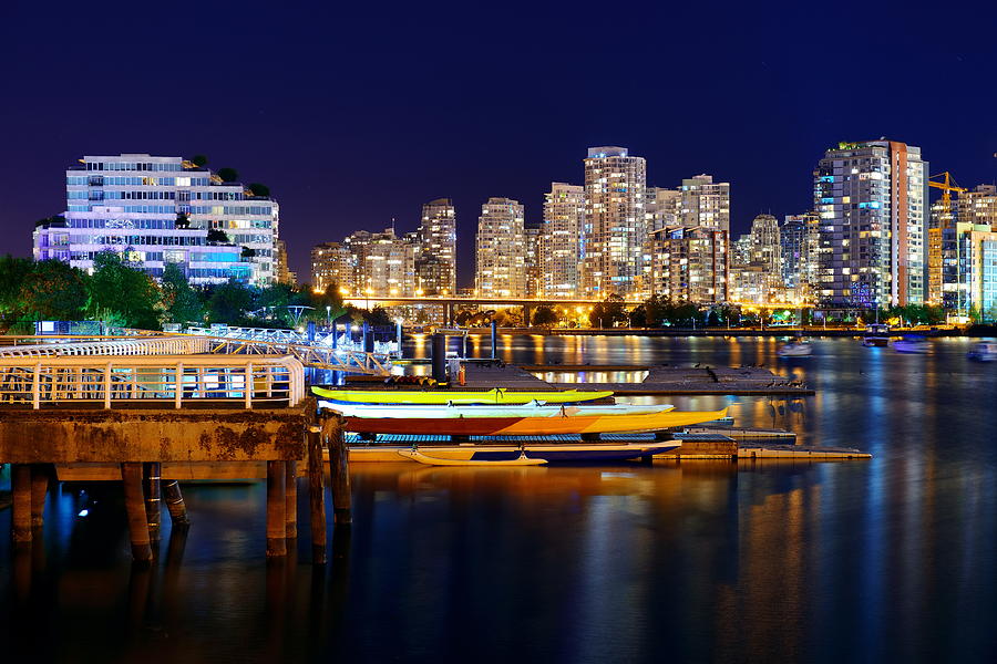 Vancouver city night #9 Photograph by Songquan Deng