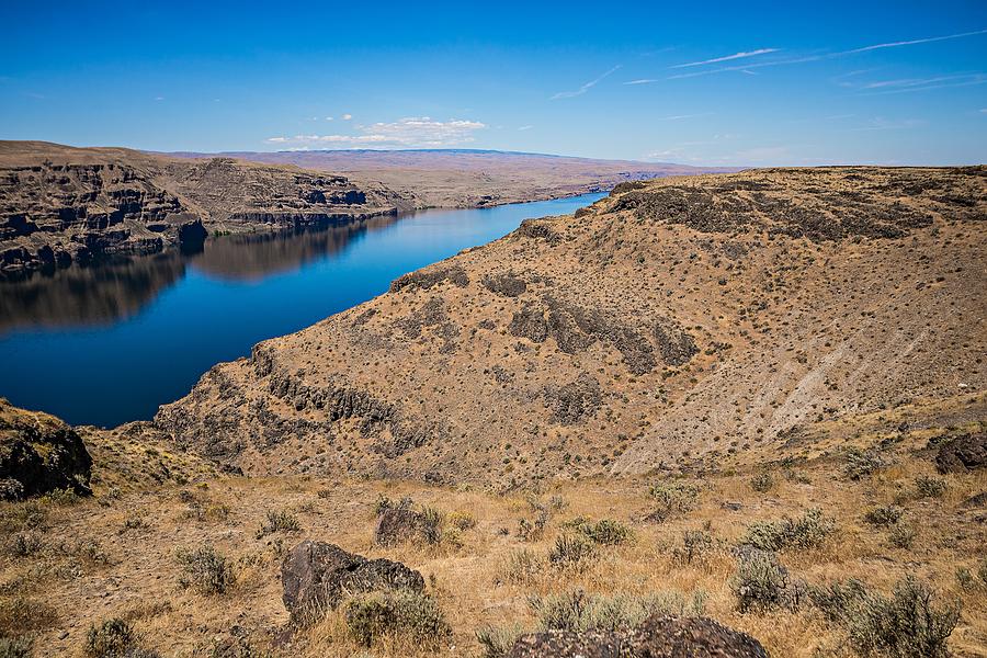 Wanapum Lake Colombia River Wild Horses Monument and canyons #9 Photograph by Alex Grichenko