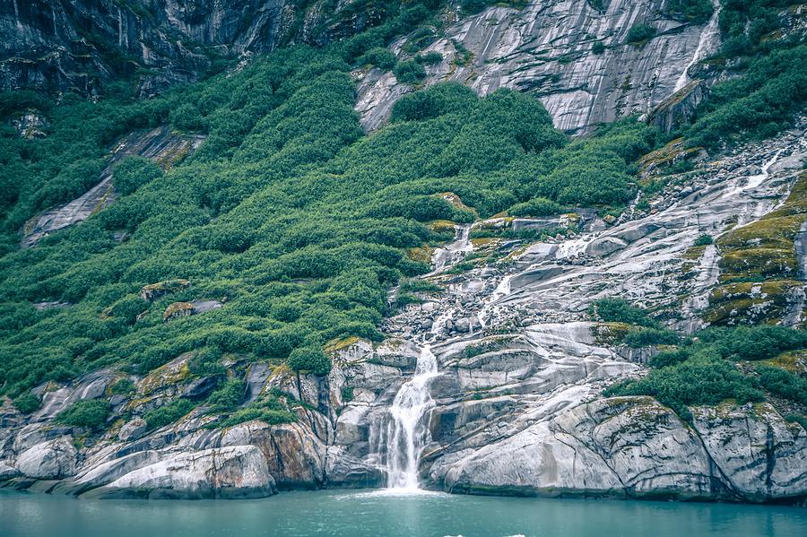 Waterfall in Tracy Arm Fjord, Alaska #9 Photograph by Alex Grichenko
