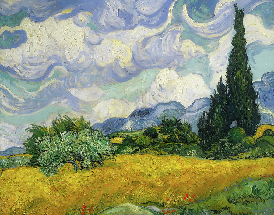 Wheat Field With Cypresses #9 Painting by Mountain Dreams