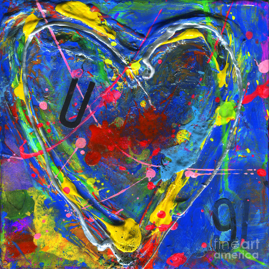 91 of Hearts, Love U, Heartache Series Painting by Elizabeth Greene ...