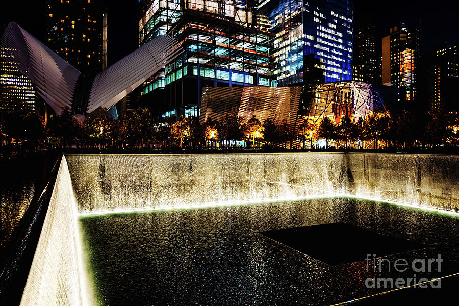 911 Memorial at Night New York City Photograph by M G Whittingham