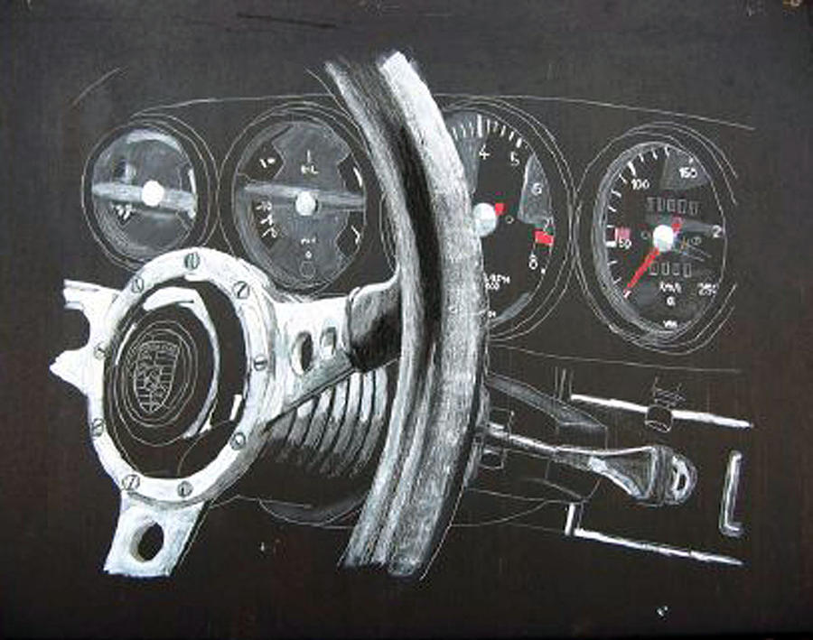 911 Porsche Dash Painting by Richard Le Page