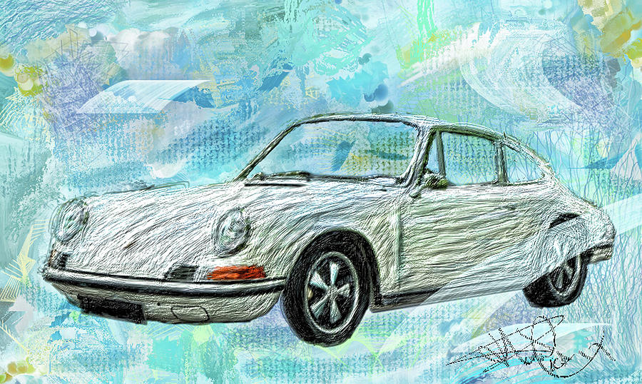 911 Porsche White Digital Art by Donald Pavlica