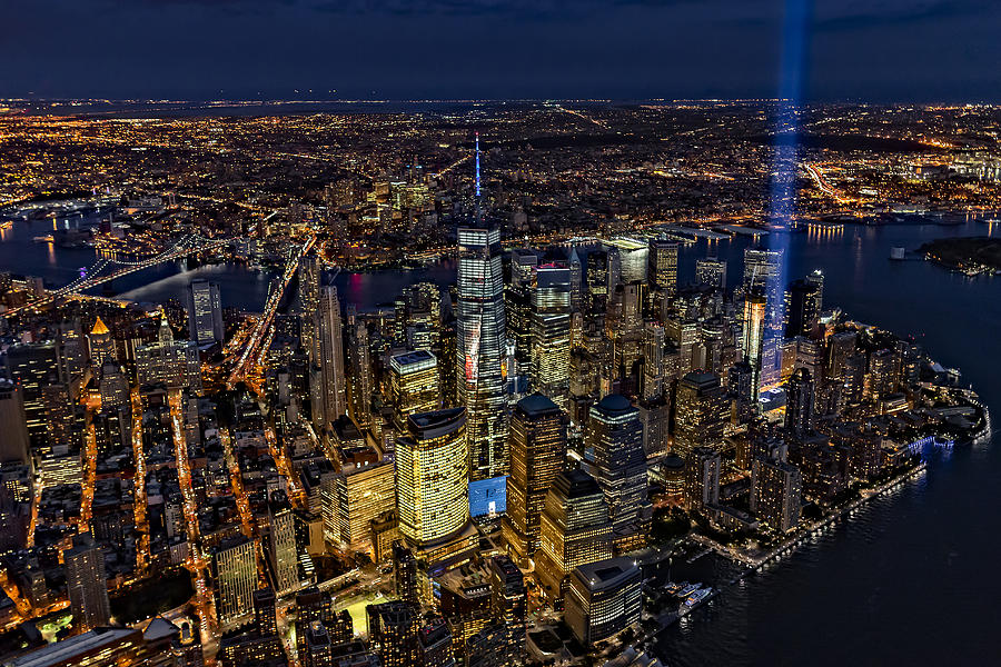911 Tribute In Light In NYC Photograph by Susan Candelario