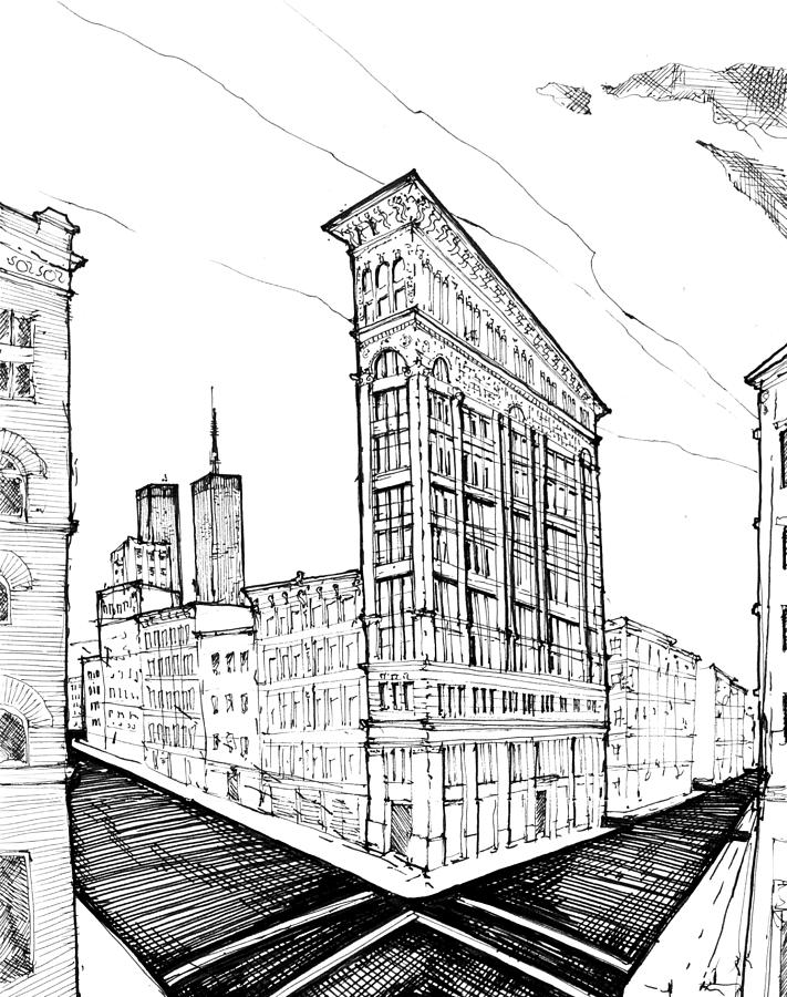 9.2.Big-City-1-detail-a Drawing by Charlie Szoradi