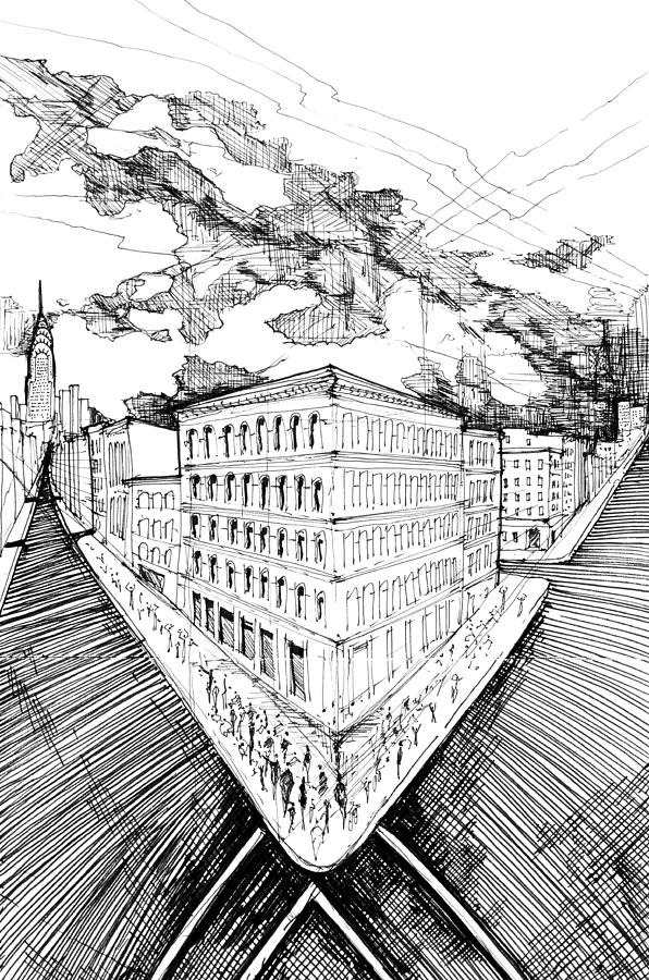 9.3.Big-City-1-detail-b Drawing by Charlie Szoradi