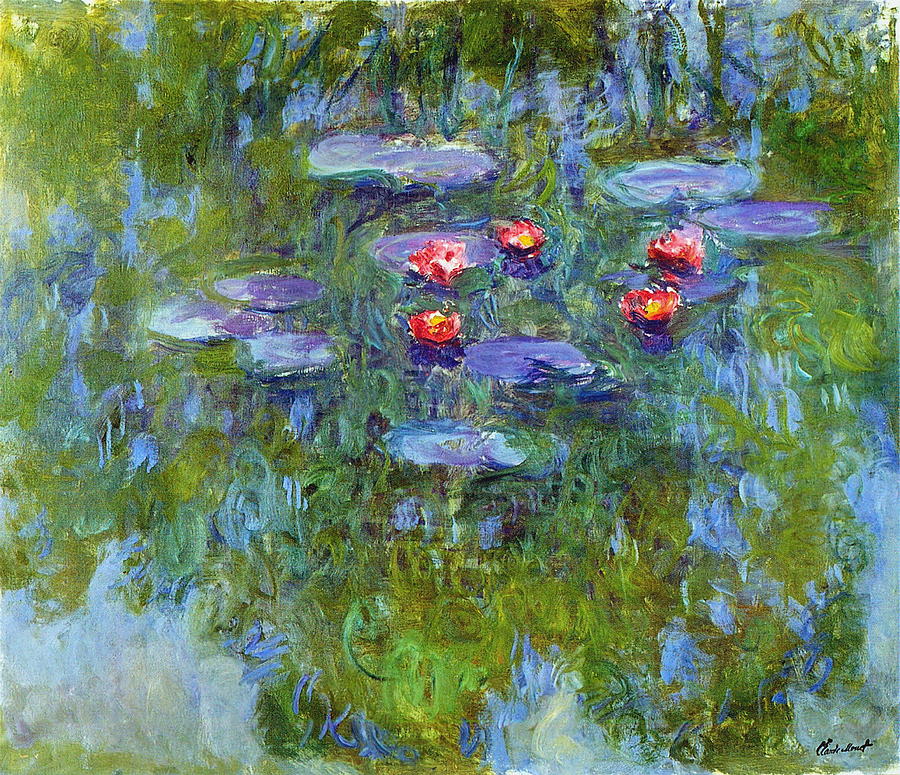 Water Lilies Painting by Claude Monet - Pixels