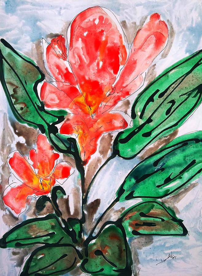 Abstract Painting - Divine Flowers #953 by Baljit Chadha