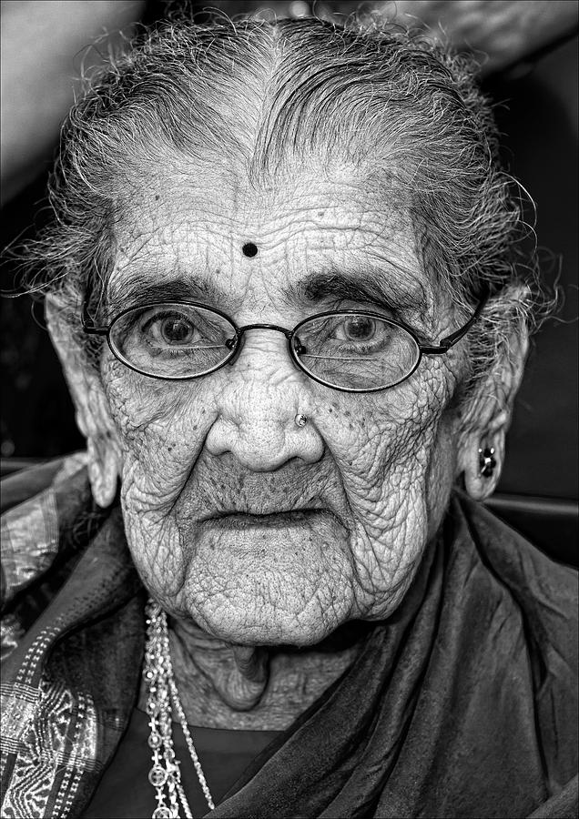 96 Year Old Indian Woman India Day Parade NYC 2011 Photograph by Robert Ullmann