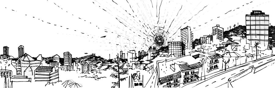 9.6.Big-City-2-detail-b Drawing by Charlie Szoradi