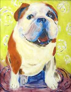 Bulldog Painting - Bulldog by Cherri Lamarr Bulldog Painting - Bulldog by Cherri Lamarr
