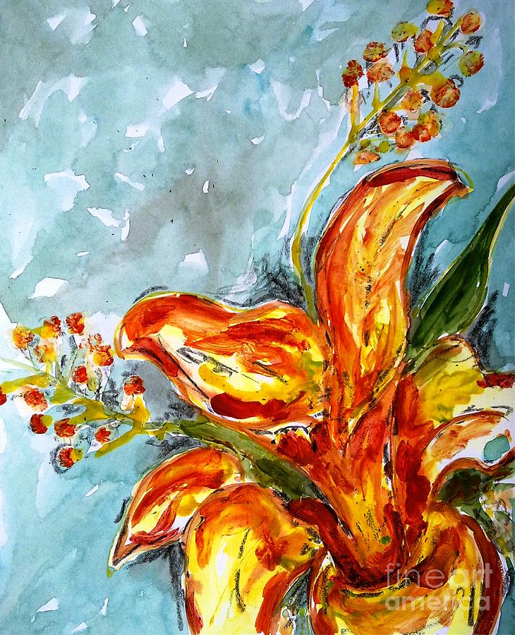Abstract Flowers Painting - Divine Flowers #98 by Baljit Chadha