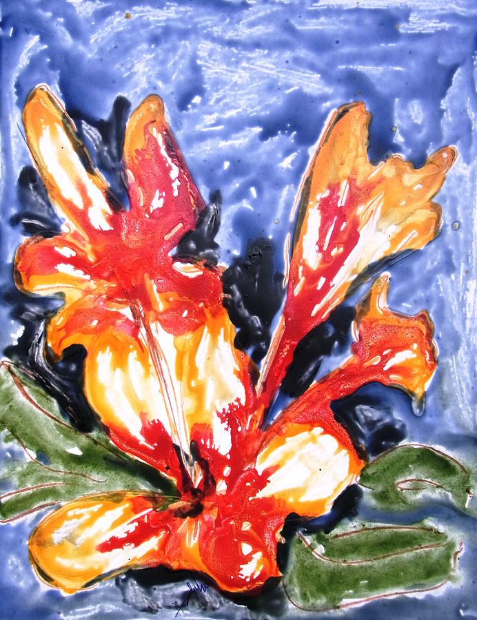 Abstract Painting - Divine Flowers #9837 by Baljit Chadha