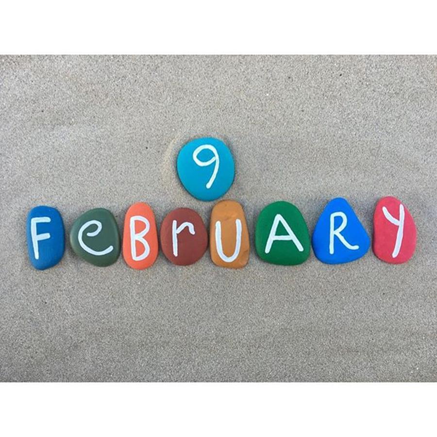 9th February, Calendar Date On Colored Photograph by Adriano La Naia
