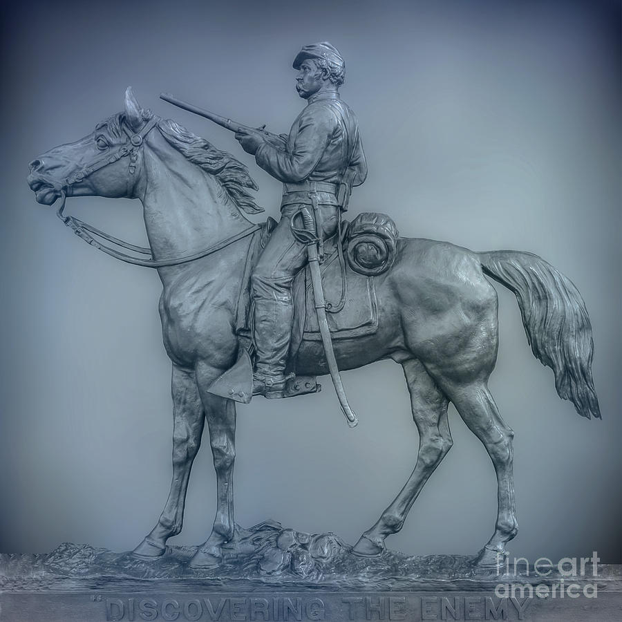 9th New York Cavalry Monument Gettysburg Digital Art by Randy Steele