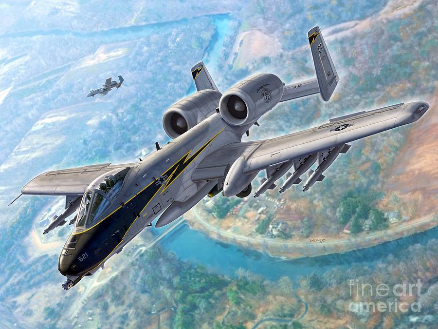 A-10 Thunderbolt Over New England Digital Art by Stu Shepherd