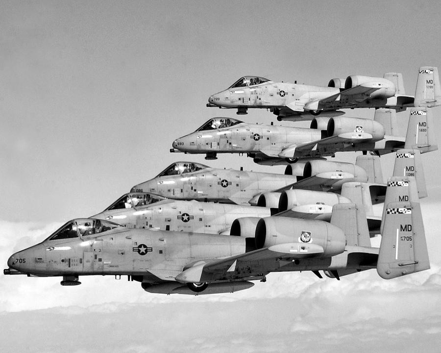 A-10 Warthogs Flying In Formation Photograph