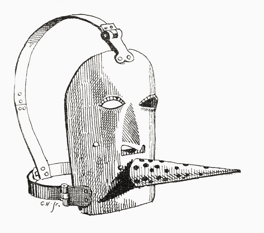 Device Drawing - A 17th Century Brank Or Muzzle. From by Vintage Design Pics
