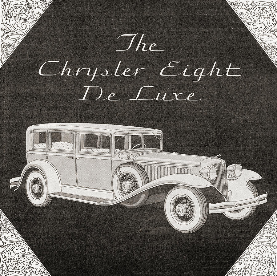 Transportation Drawing - A 1930s Advertisement For A Chrysler by Vintage Design Pics
