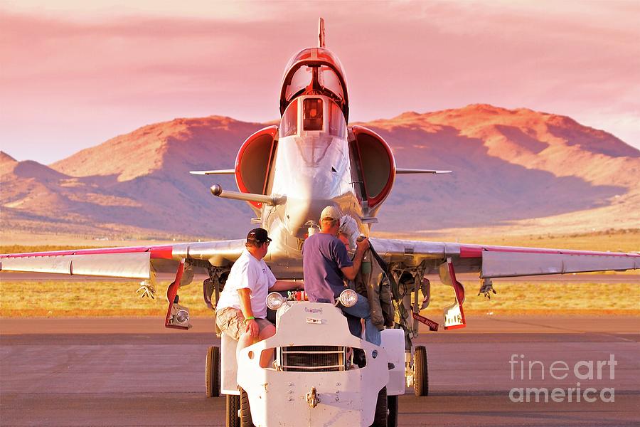 Top Gun Photograph - A-4 Skyhawk Sunset by Gus McCrea