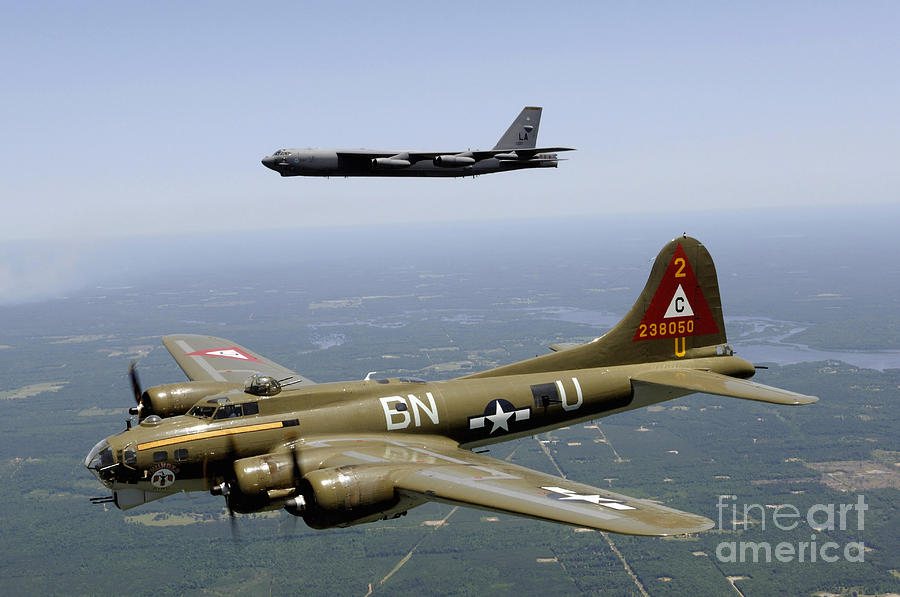 Vintage Photograph - A B-17g Flying Fortress Participates by Stocktrek Images