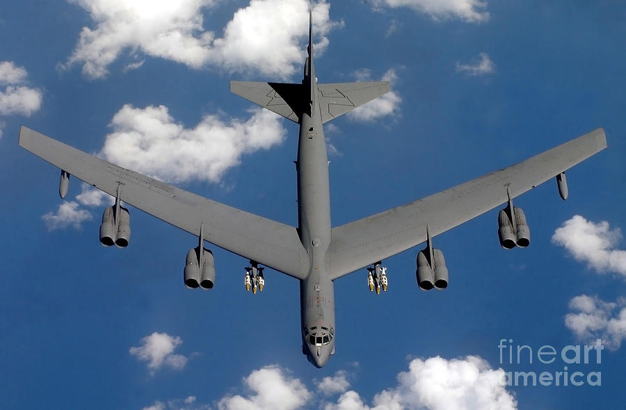 Airplane Photograph - A B-52 Stratofortress by Stocktrek Images