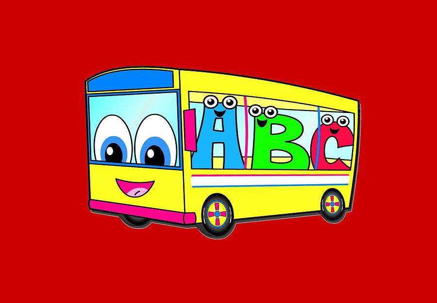 A B C Bus T-shirt Painting by Herb Strobino