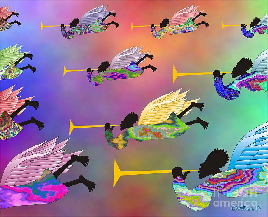 Christmas Digital Art - A Band of Angels by Walter Neal