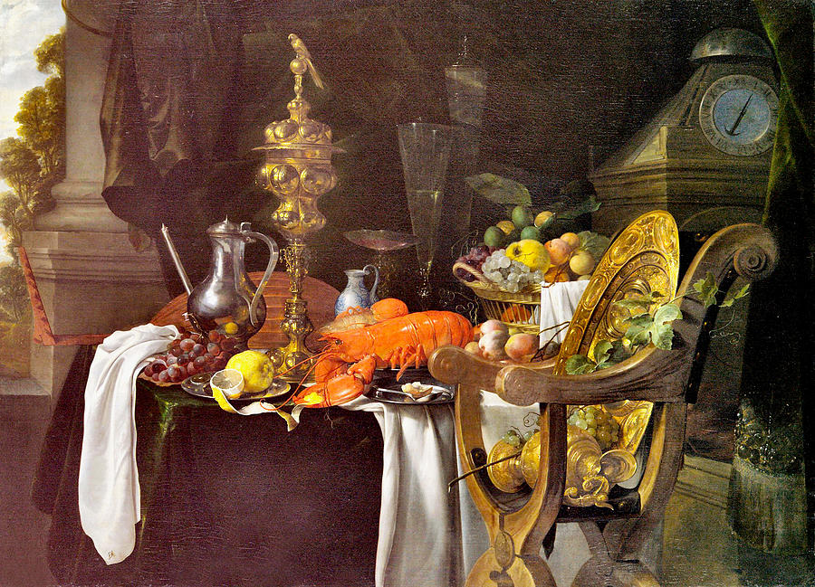 A Banqueting Scene Photograph by Jan Davidsz de Heem