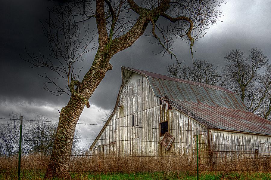 A Barn in the Storm 2 Photograph by Karen McKenzie McAdoo