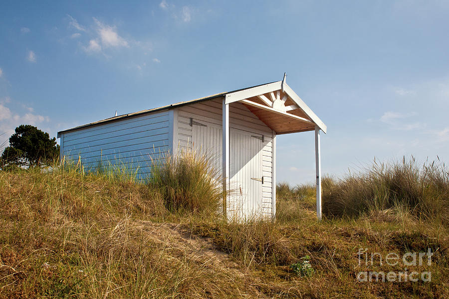 Nature Photograph - A Beach hut in the Marram Grass at Old Hunstanton North Norfolk by John Edwards