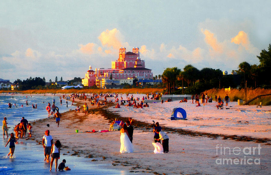 Summer Painting - A Beach Scene by David Lee Thompson