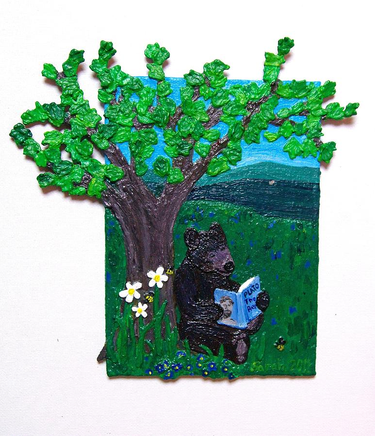 Book Mixed Media - A Bear at his Books by Sarah Swift