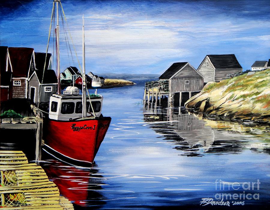 A Beautiful Day at Peggys Cove  Painting by Pat Davidson