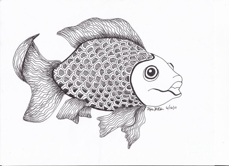 A Beautiful Fish Drawing by Nia Holden Pixels