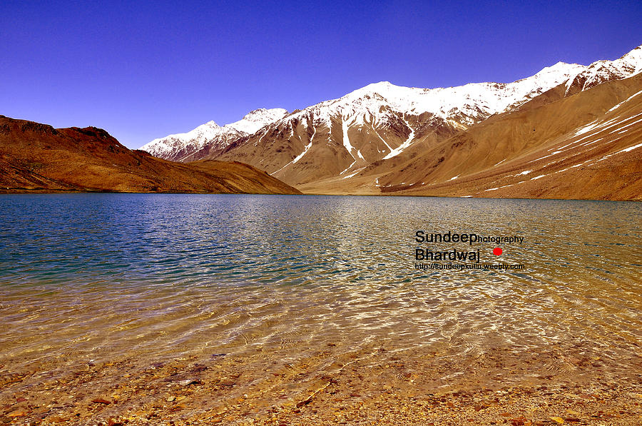 Landscape Painting - A Beautiful Lake on Himalayas of Unforgetable Himachal in Incredible IIndia by Sundeep Bhardwaj Kullu sundeepkulluDOTcom
