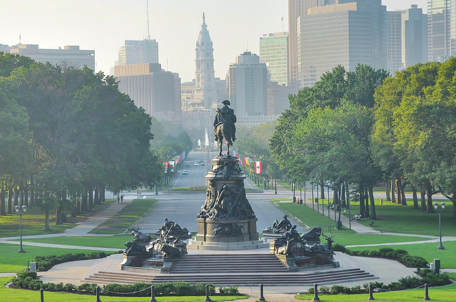 A Beautiful View Down The Benjamin Franklin Parkway  Photograph by Bill Cannon