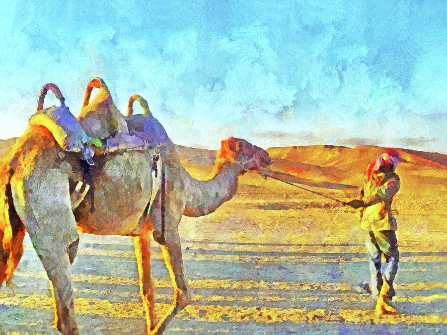 A Bedouin and his Camel Digital Art by Digital Photographic Arts