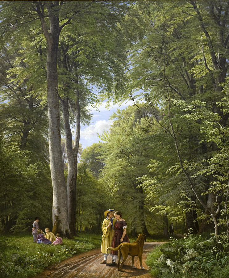 A Beech Wood in May near Iselingen Manor. Zealand Painting by Peter Christian Skovgaard