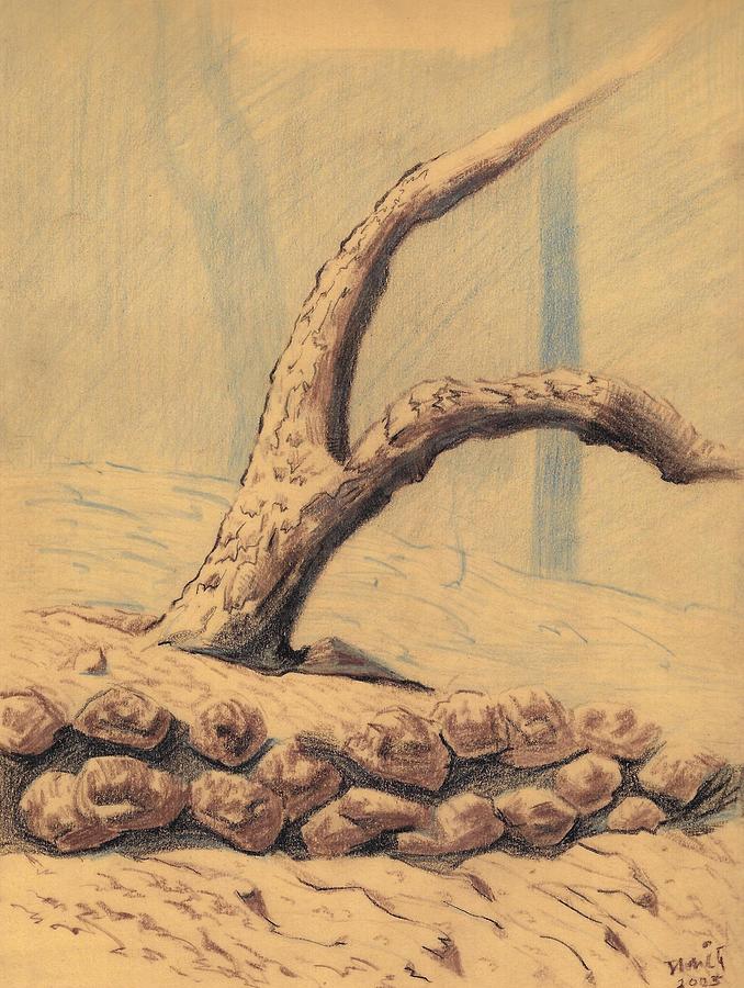 A beige landscape by Makarand Joshi A beige landscape by Makarand Joshi