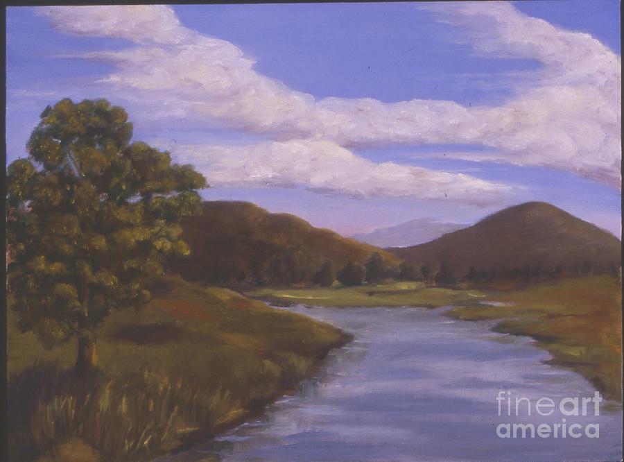 Landscape Painting - A Bend in the River by Mary Erbert