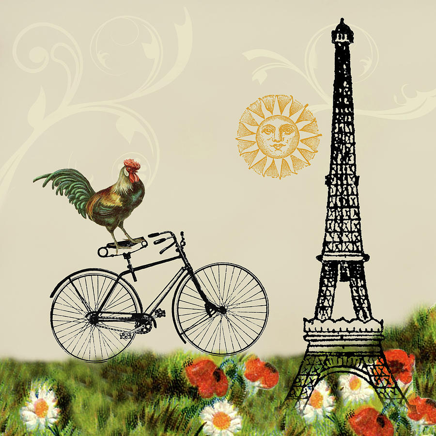 A Bicycle Tour of Paris Mixed Media by Peggy Collins