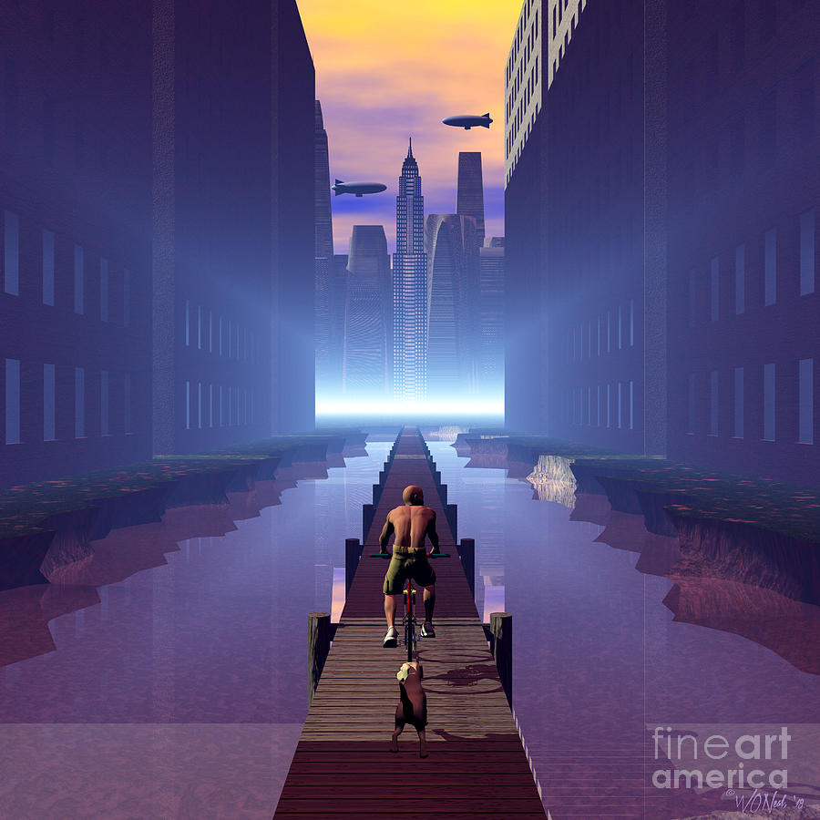 Science Fiction Digital Art - Empire Boardwalk by Walter Neal
