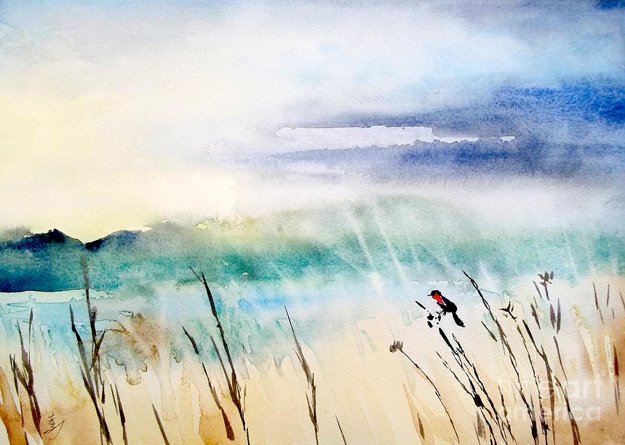 A Bird In Swamp Painting by Yoshiko Mishina