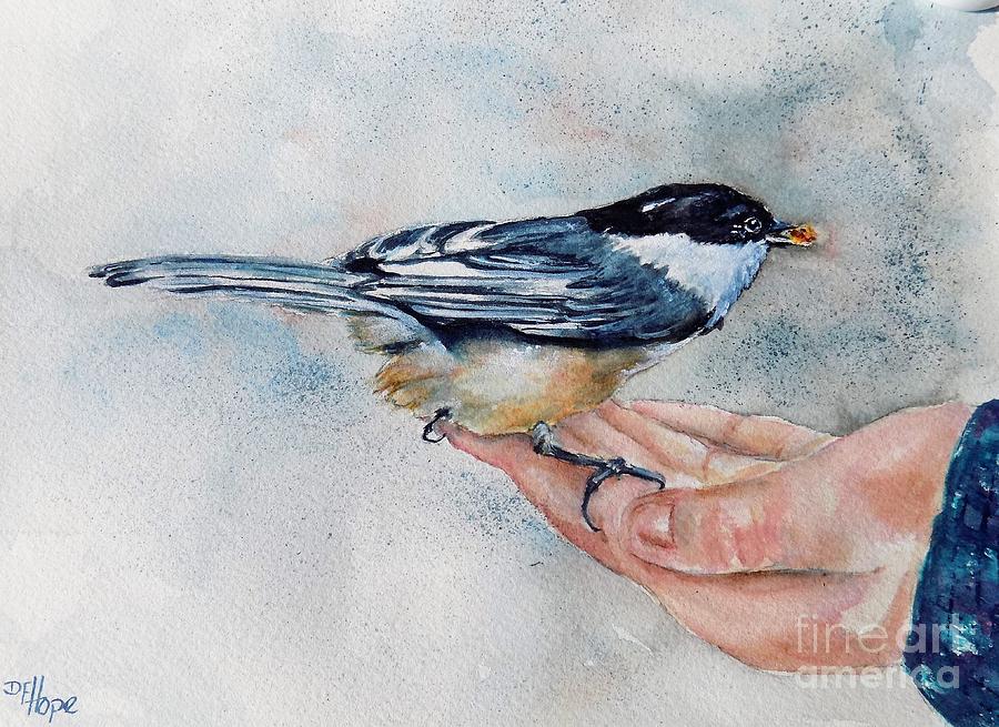 A Bird In The Hand Painting By Donna Hope