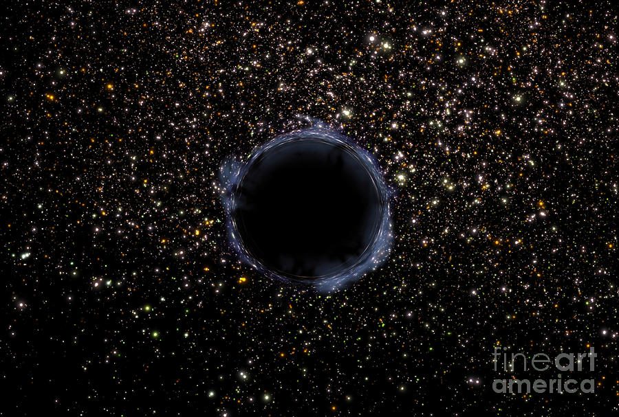 A Black Hole In A Globular Cluster Digital Art by Stocktrek Images